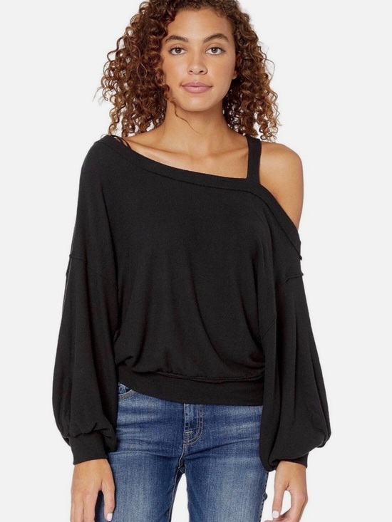 Free People Tops - NWT Free People We The Free Flaunt It Pullover Black Off The Shoulder Top Size S